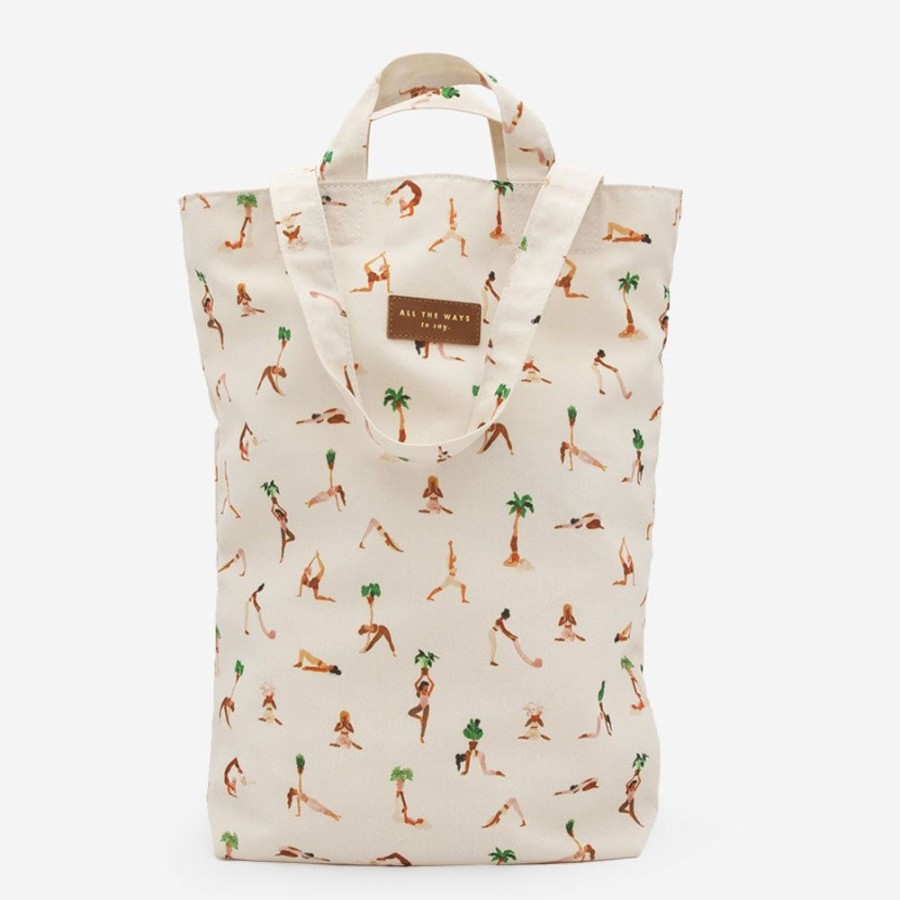 Lifestyle All the Ways to Say | Yoga Pattern Tote Bag