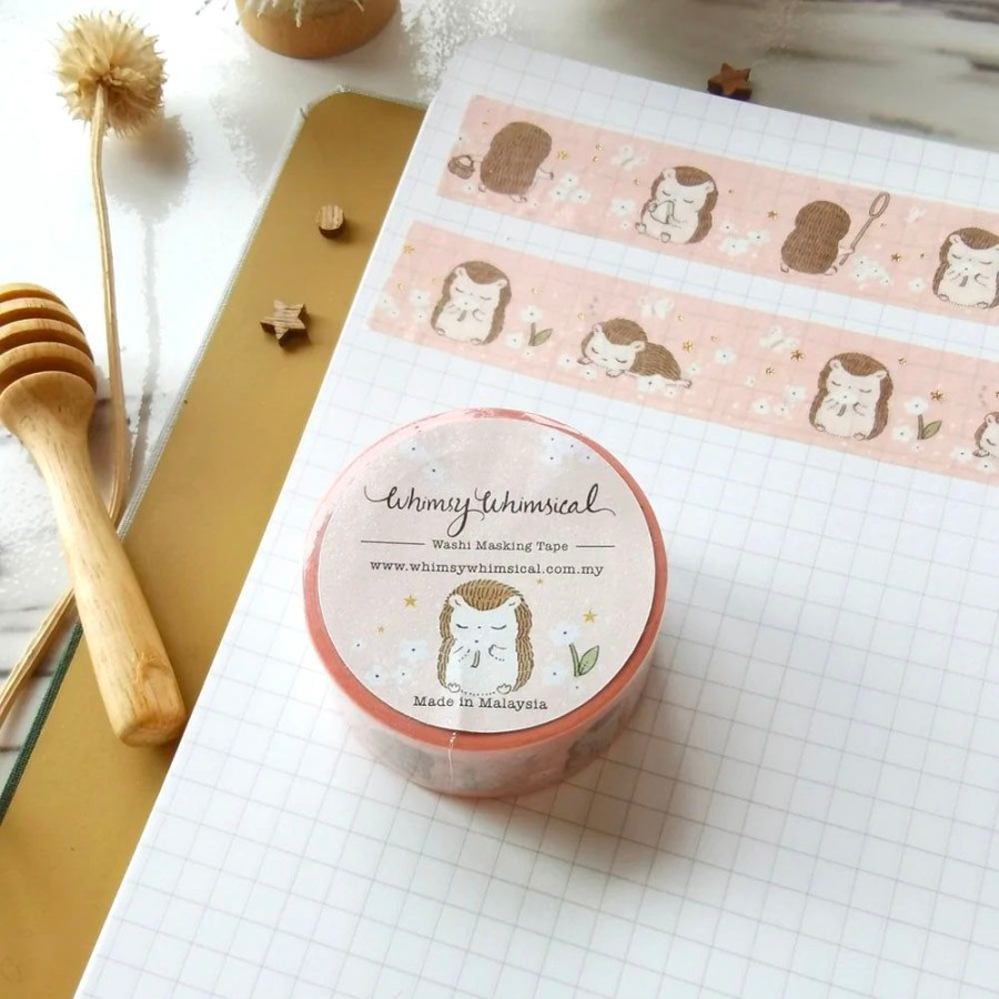 Stationery Whimsy Whimsical | Hedgehog Flower Washi Tape