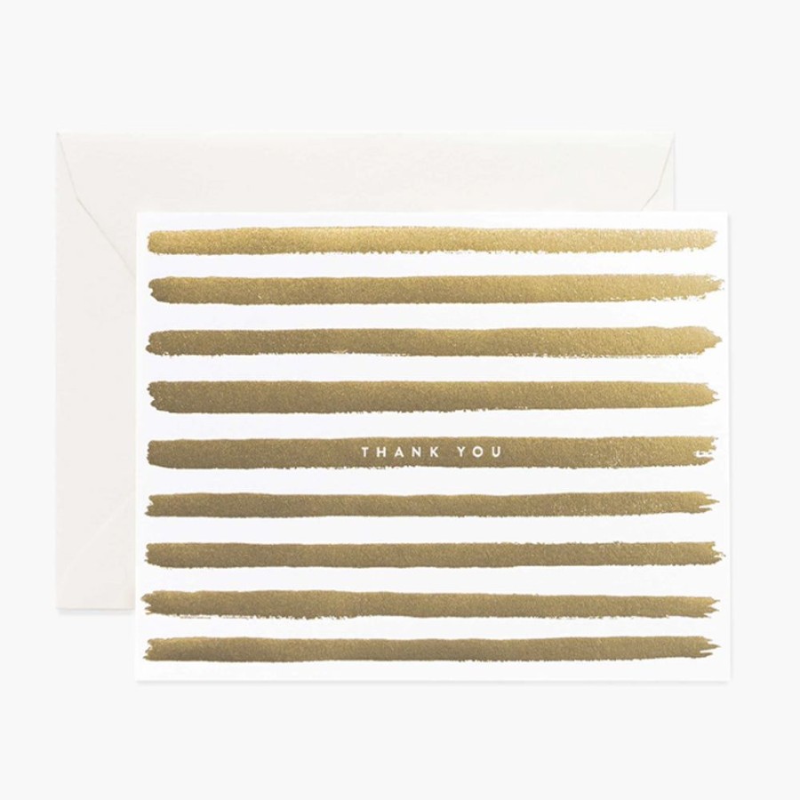 Cards Rifle Paper Co | Gold Stripes Thank You Card