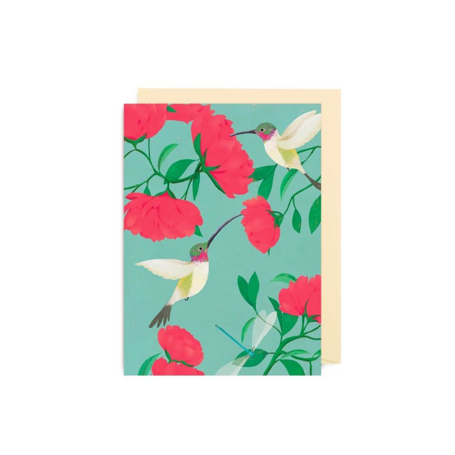 Cards Lagom Design | Peony Hummingbird Mini Card