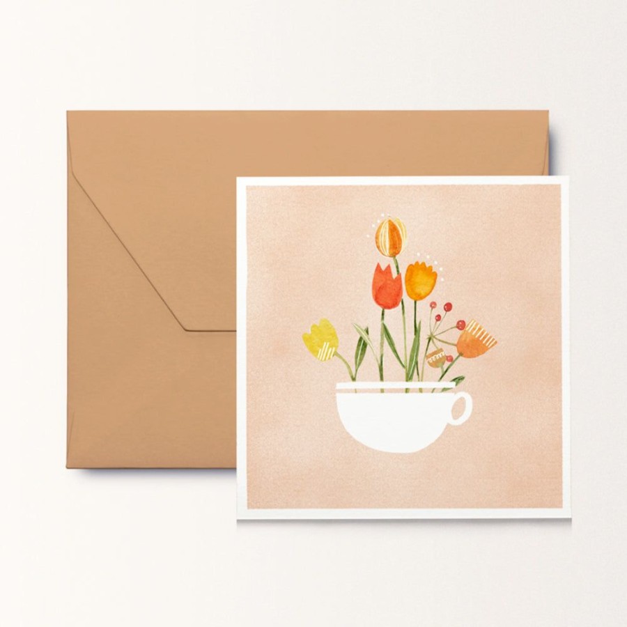 Cards After Providence | Teacup Of Tulips Square Small Card