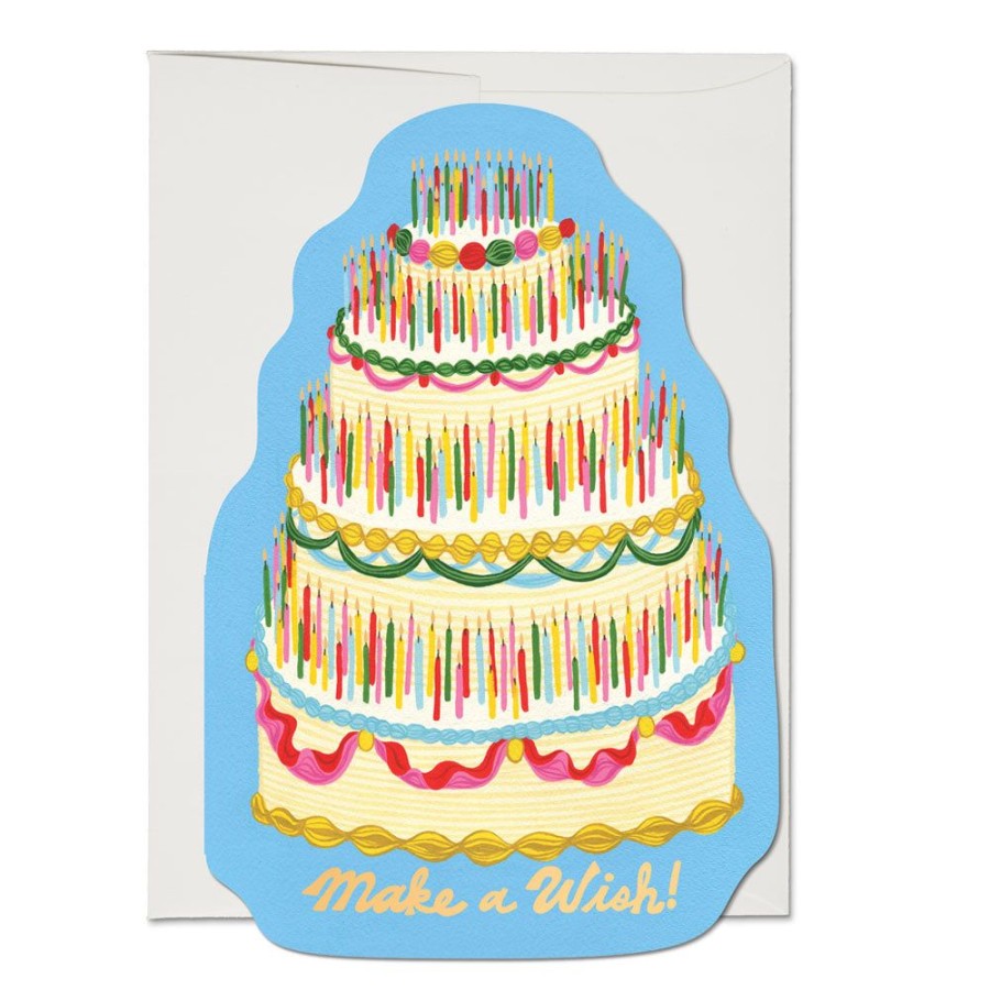 Cards Red Cap Cards | Make A Wish Birthday Cake Card