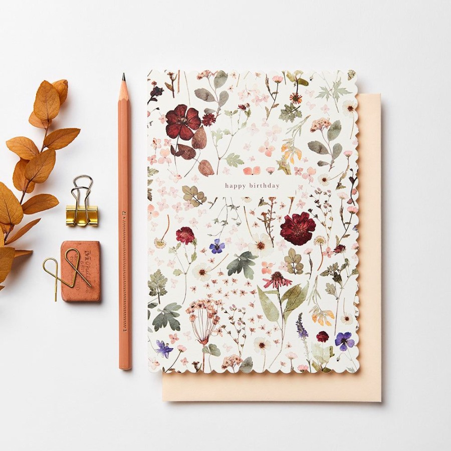 Cards Katie Leamon | Heirloom Pressed Floral Birthday Card