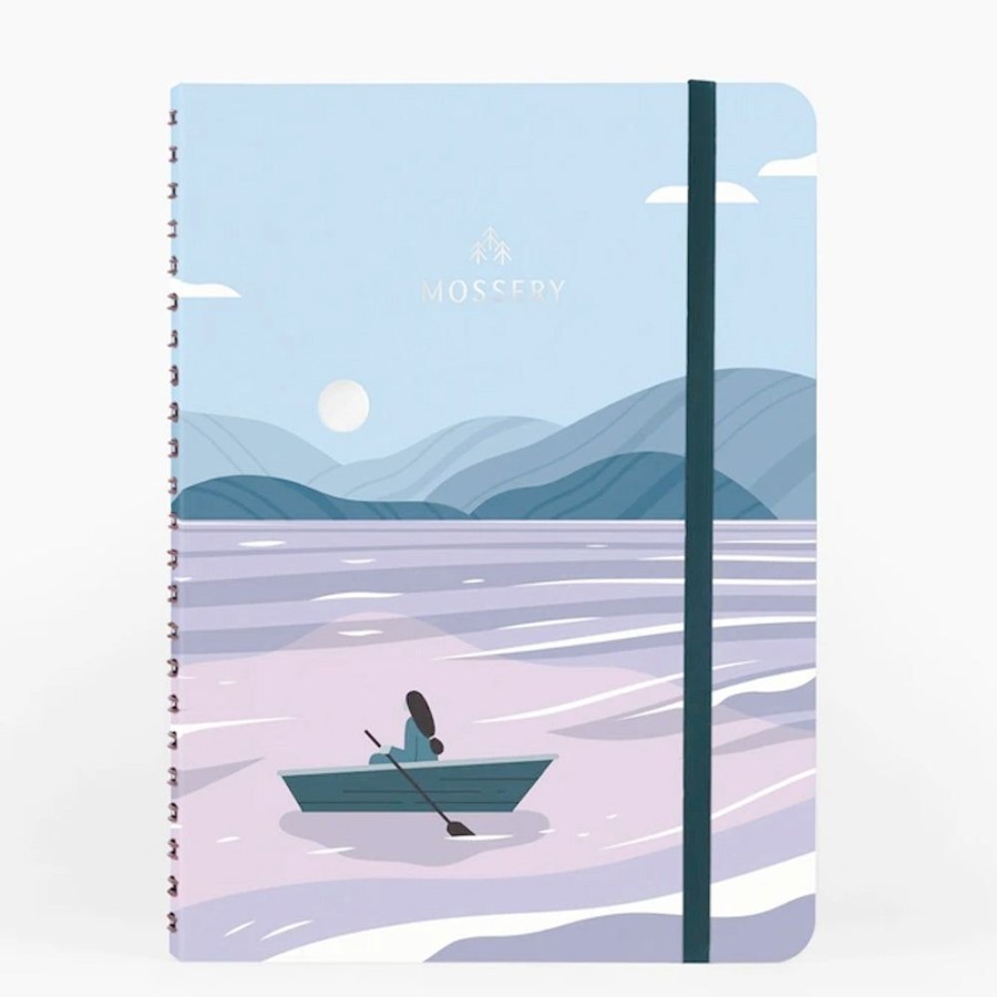 Notebooks & Planners Mossery | Moon Lake Wirebound Notebook With Lined Pages