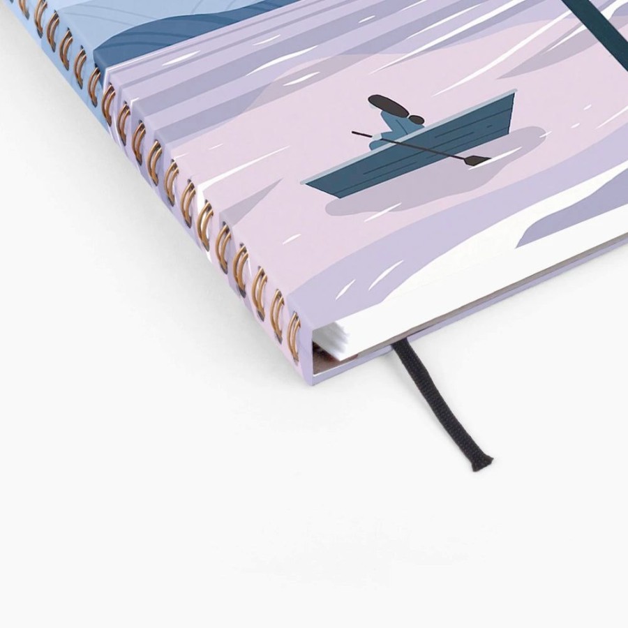 Notebooks & Planners Mossery | Moon Lake Wirebound Notebook With Lined Pages