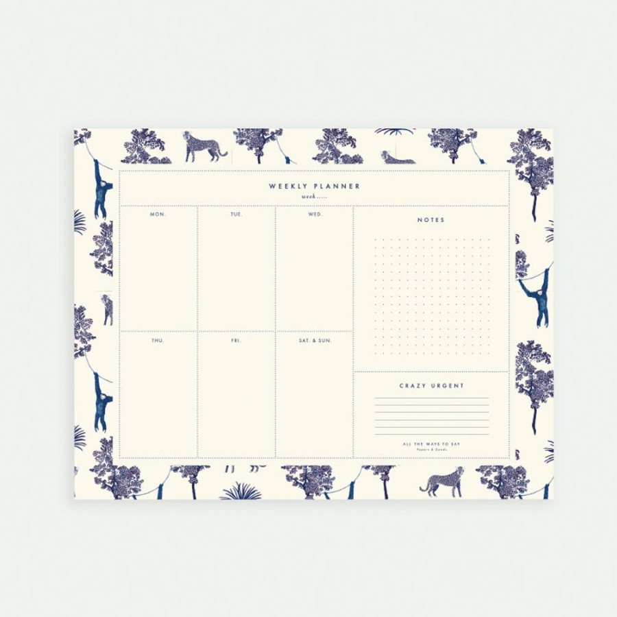 Stationery All the Ways to Say | Blue Jungle Weekly Planner Pad