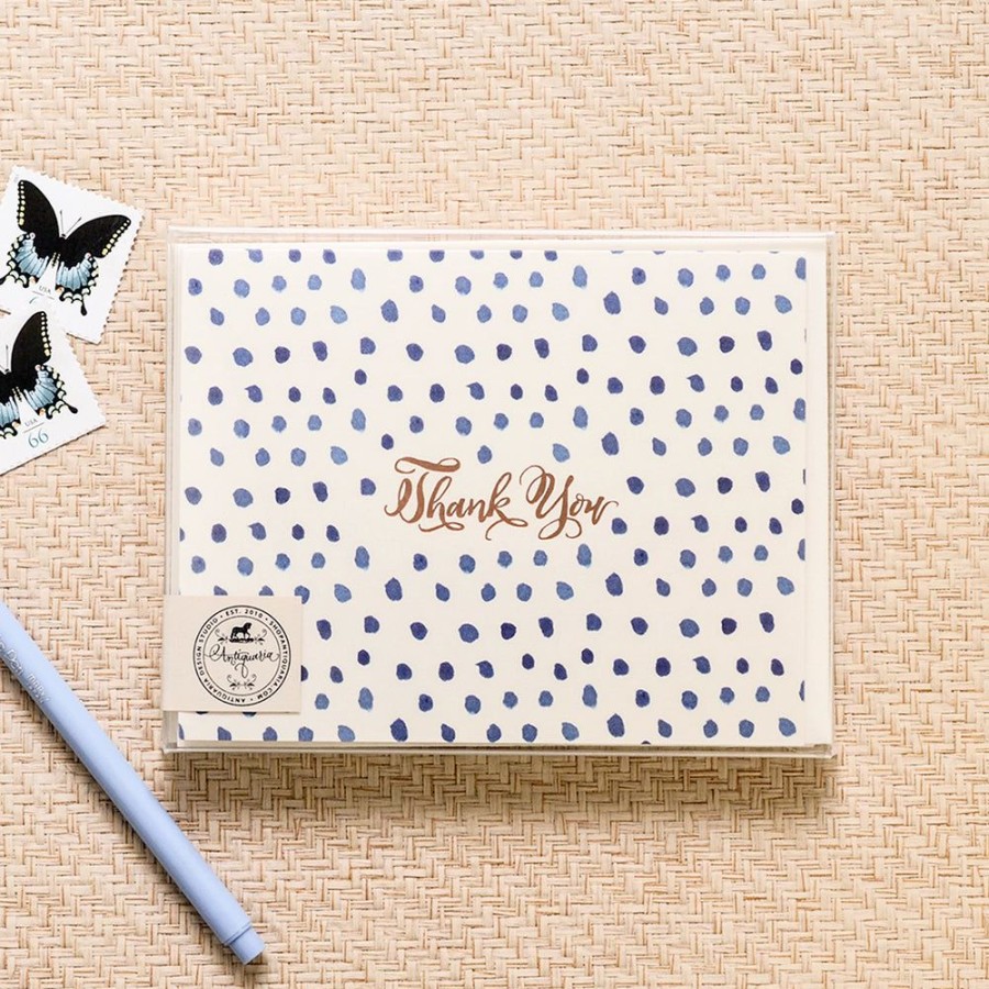 Cards Antiquaria | Blue Polka Dot Thank You Card Set