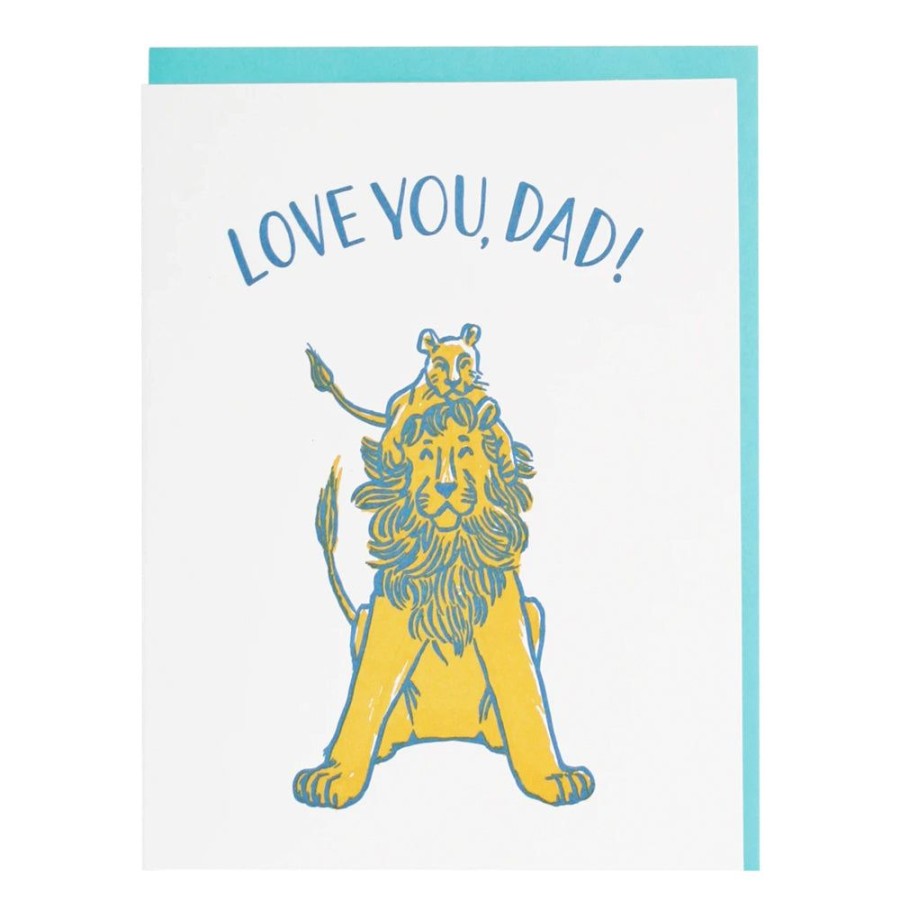 Cards Smudge Ink | Lion And Cub Father'S Day Card