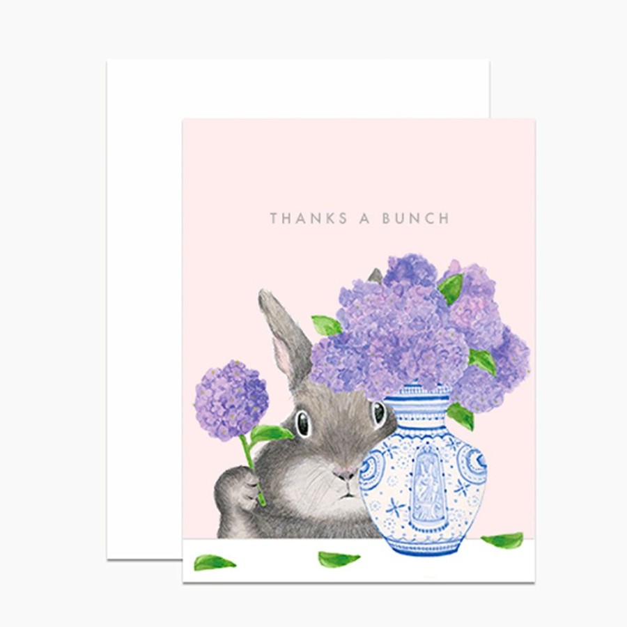 Cards Dear Hancock | Bunny Arranging Lilacs Thank You Card