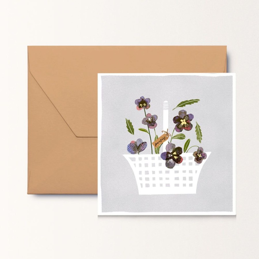 Cards After Providence | Basket Of Pansies Square Small Card