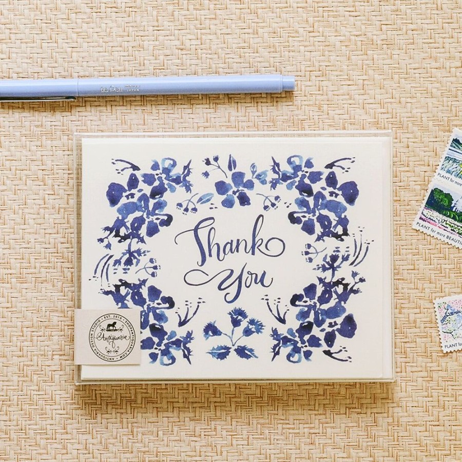 Cards Antiquaria | Blue Wildflower Thank You Card Set