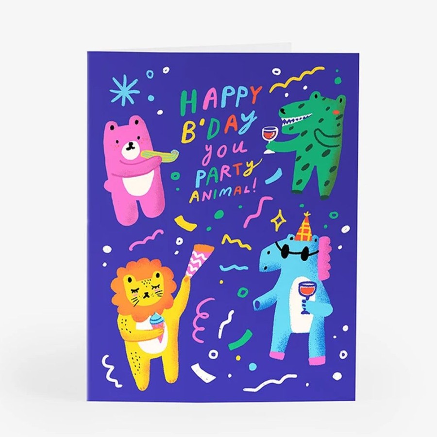 Cards Mossery | Party Animals Birthday Card