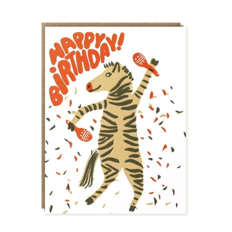 Cards Egg Press | Party Zebra Happy Birthday Card