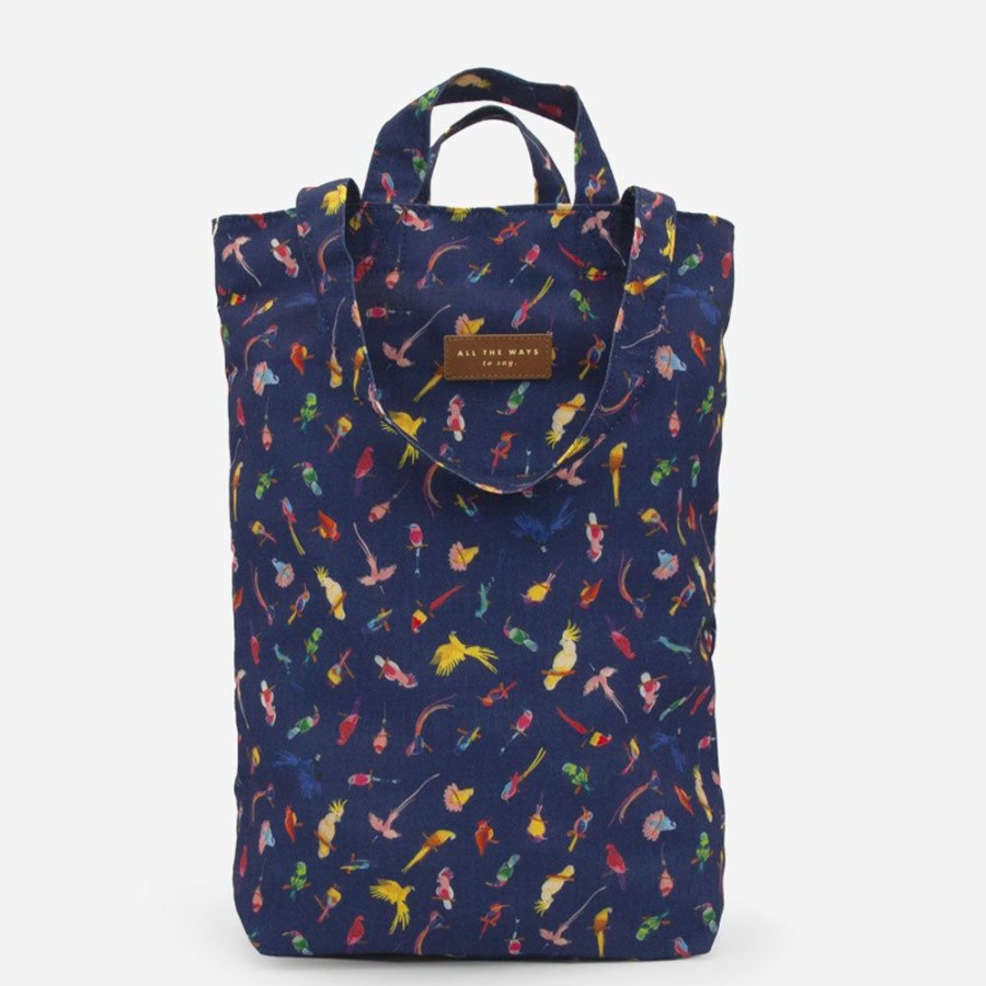 Lifestyle All the Ways to Say | Neon Birds Tote Bag