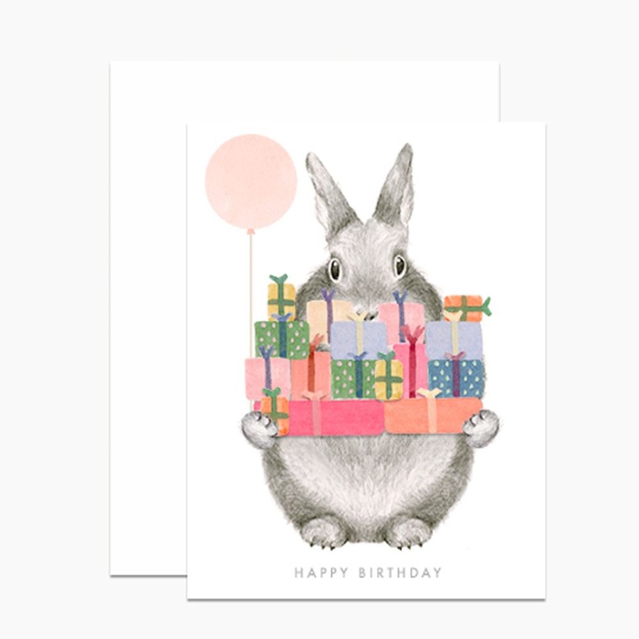 Cards Dear Hancock | Bunny With Gifts Birthday Card