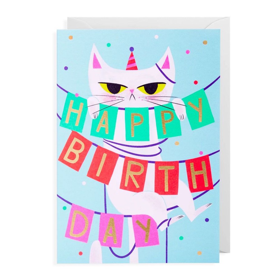 Cards Lagom Design | Birthday Banner Cat Card