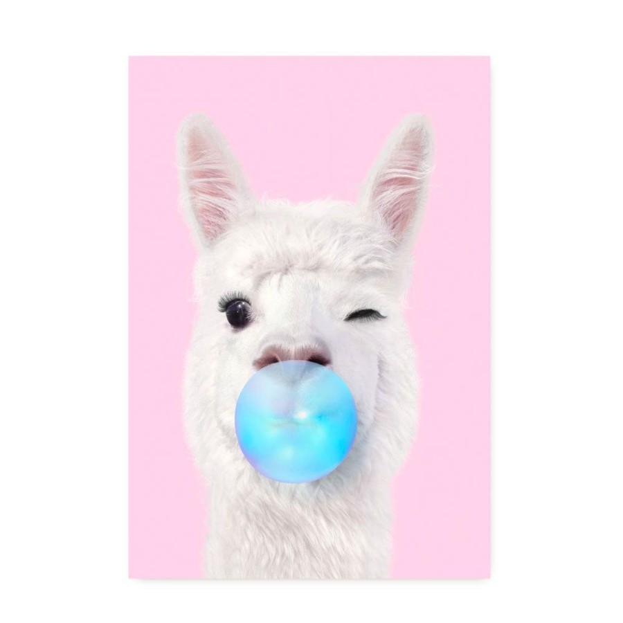 Cards Lagom Design | Bubblegum Llama Postcard