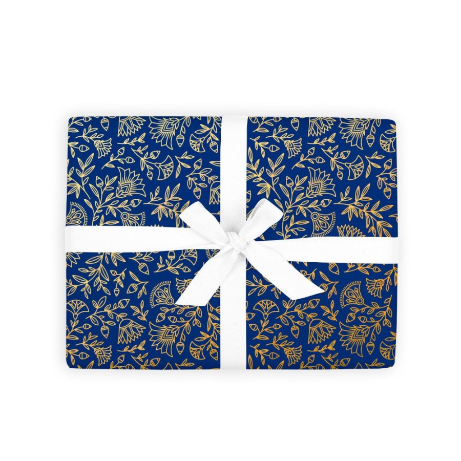 Wrap Fox & Fallow | Gold-Foil Navy Amulet Gift Wrap Roll