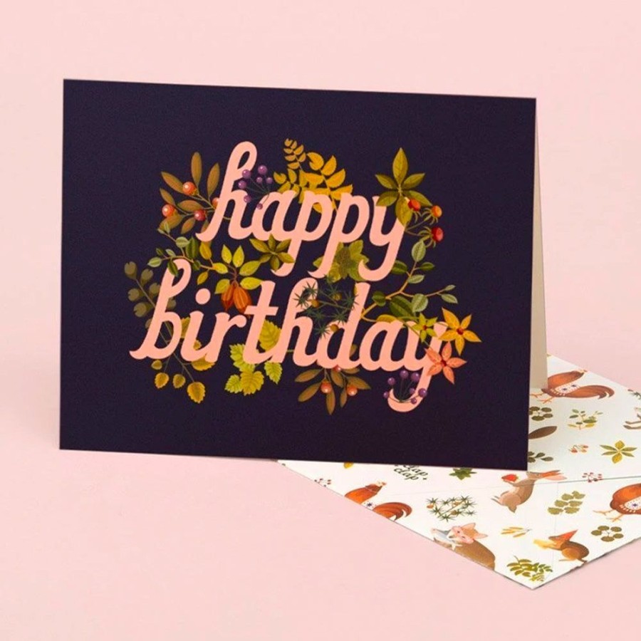 Cards Clap Clap | Navy Botanic Birthday Card