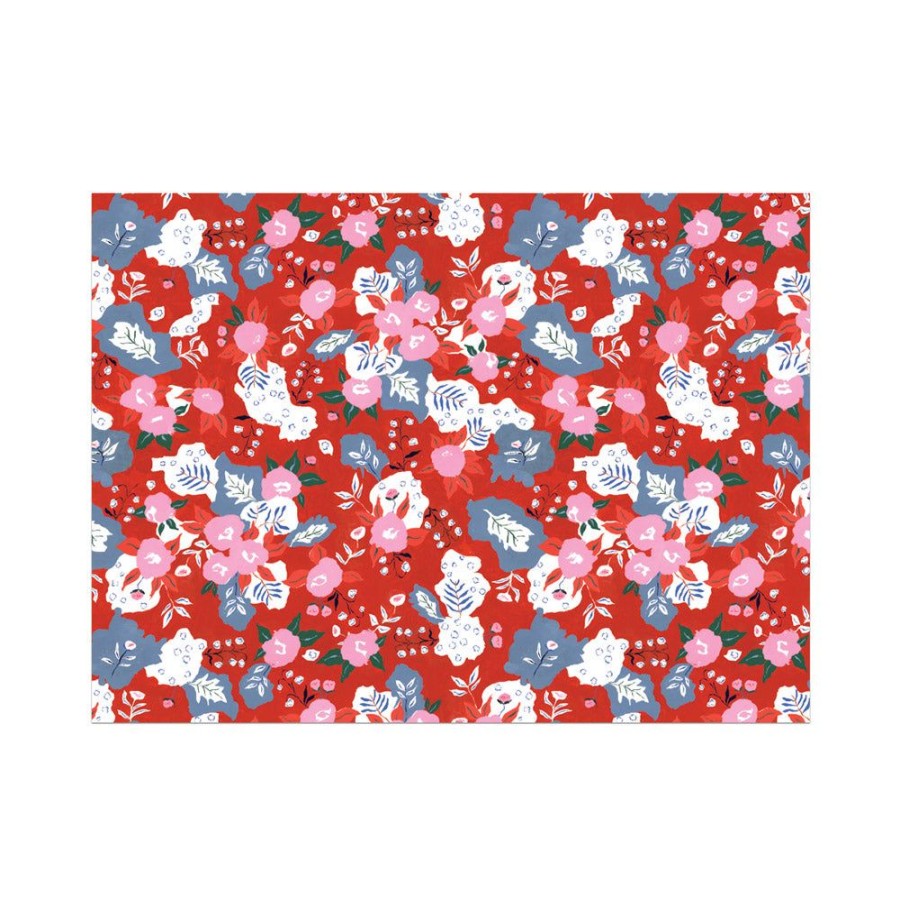 Wrap Red Cap Cards | Ruby Red Flower Gift Wrap Roll