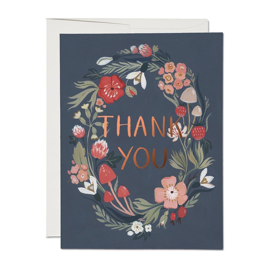 Cards Red Cap Cards | Forest Blue Thank You Card