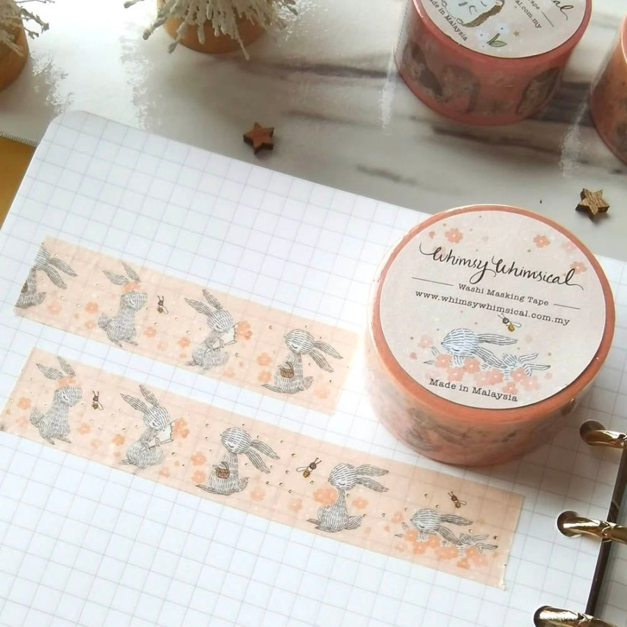 Stationery Whimsy Whimsical | Rabbit Flower Washi Tape